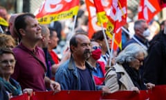 The traditional May Day labour union march in Paris on Sunday