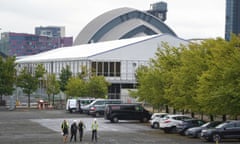 Preparations for Cop26 at the Scottish Event Campus in Glasgow.