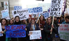 Demonstration And Rally Against Government Plans To Cut NHS Bursaries