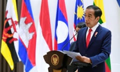 Joko Widodo speaks after the Asean crisis talks in Jakarta