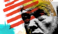 Illustration of Donald Trump with the US flag
