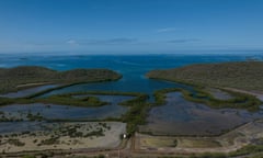 An aerial view of La Parguera’s bioluminescent bay in Lajas, Puerto Rico, on 3 September 2022.