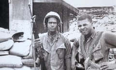 Dedan Kimathi Ji Jaga, right, 15 miles outside of Danang, Vietnam, in 1968.