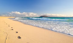 Footprints in the sand, Canary Islands.