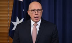 Australian Opposition Leader Peter Dutton speaks to the media during a press conference at Parliament House in Canberra