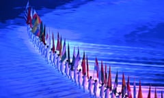 Flag bearers at the Winter Olympics closing ceremony