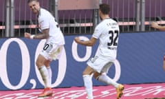 Union’s Marcus Ingvartsen (right) celebrates