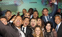 Will Smith takes a selfie with fellow Suicide Squad cast members at world premiere in New York