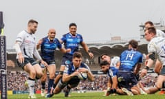 Bordeaux's Matéo Garcia scores his side’s first try in their emphatic win over Saracens