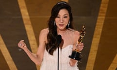 Michelle Yeoh accepts the Oscar for best actress