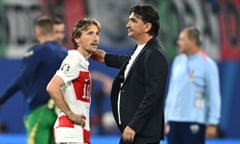 Zlatko Dalic (right) consoles Luka Modric after Croatia’s draw with Italy