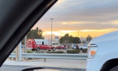 An ambulance arrives at the Cielo Vista mall in El Paso on Wednesday.