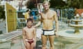 Simon Hattenstone with his swimming teacher at the Hotel Normandie in Bournemouth in 1970