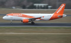 An easyJet plane taking off at Tegel airport, Berlin