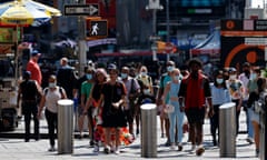 Times Square in New York. Census results showed the first decline in the non-Hispanic white US population for the first time.