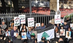 Relatives of those who lost their lives in the 2020 port explosion protesting in Beirut last month following the release of all suspects.