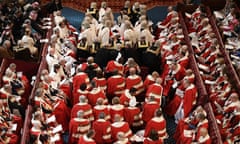 Peers take their seats in the House of Lords ahead of the State Opening of Parliament in the Houses of Parliament in London