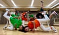 Members of Ara Style Senior breakdancing club at a recent class in Tokyo, Japan.