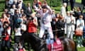 Qatar Goodwood Festival, Day Two, Horse Racing, Goodwood Racecourse, Chichester, UK - 31 Jul 2019<br>Mandatory Credit: Photo by James Marsh/BPI/REX/Shutterstock (10351151al) Too Darn Hot ridden by Frankie Dettori celebrates winning the Qatar Sussex Stakes. Qatar Goodwood Festival, Day Two, Horse Racing, Goodwood Racecourse, Chichester, UK - 31 Jul 2019
