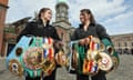 Katie Taylor and Chantelle Cameron at the final press conference before their undisputed super-lightweight world title fight in Dublin on Saturday night.