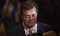 Presidential Candidate Donald Trump Speaks At New York Election Night Event<br>Paul Manafort, campaign worker for Donald Trump, president and chief executive of Trump Organization Inc. and 2016 Republican presidential candidate, not pictured, speaks with the press during an election night event in New York, U.S., on Tuesday, April 19, 2016. Trump, the billionaire real-estate mogul, got a major boost in his quest to secure the Republican nomination with a majority of delegates but could not eliminate the possibility of a contested convention. Photographer: Victor J. Blue/Bloomberg via Getty Images