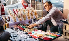 A jewellery street vendor in Jaipur, Rajasthan, India.