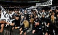 Collingwood fans celebrate during the 2023 AFL First Preliminary Final match between the Collingwood Magpies and the GWS GIANTS at Melbourne Cricket Ground on September 22, 2023 in Melbourne, Australia.
