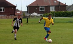 Lib - Heaton Stannington (black and white shirts) take on the Gabon Olympic football team in a friendly match at Grounsell Park, Newcastle.

Photo by Simon Hobson