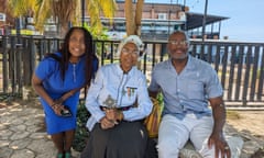 Jennifer Beckford, left, and her husband, Robert, with Barbara Blake-Hannah, Britain's first black TV reporter, who has now returned to live in Jamaica.