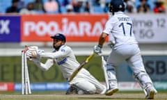 India's Dhruv Jurel runs out England's Ben Duckett during the fourth day of the third Test in Rajkot.