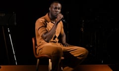 Stormzy performs at the Brit awards in February.