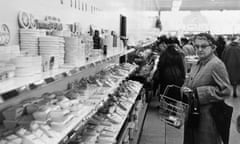 A shopper at the cheese counter at her local supermarket in Maidenhead, 1955.