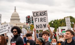 Protesters in Washington DC on 20 October demand an Israeli ceasefire in Gaza.