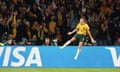 Australia's Caitlin Foord celebrates scoring against Denmark