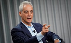 FILE PHOTO: Rahm Emanuel, former mayor of Chicago, speaks during the Wall Street Journal CEO Council, in Washington, U.S., December 10, 2019. REUTERS/Al Drago/File Photo