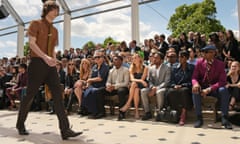 Celebrities watch the Burberry Menswear Spring/Summer 2016 show at Kensington Gardens, London