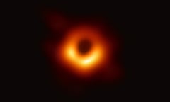 An image captured by the Event Horizon telescope in 2019 of light around  a black hole at the centre of the galaxy M87.