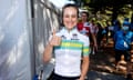 Australia’s Grace Brown after coming second in the women’s elite time trial at the UCI road world championships in Wollongong.