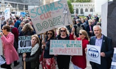 Head teachers protest against budget cuts last October.