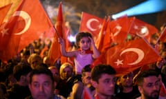 Supporters of the Republican People's party (CHP) in Istabbul celebrate after municipal elections across Turkey on Sunday.