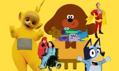 (From left) Teletubbies, Balamory, Hey Duggee, Bluey and Gigglebiz