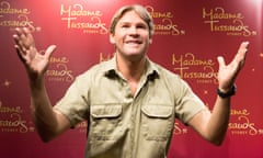 A wax figure of late Australian crocodile hunter Steve Irwin at Madame Tussauds in Sydney, Wednesday, Aug. 12, 2015.  (AAP Image/Carol Cho) NO ARCHIVING