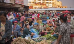 A market in the Laos capital, Vientiane
