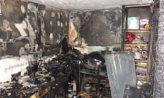 Fire damage caused by a faulty tumble dryer.
