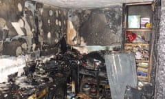 Fire damage to a flat from a faulty tumble dryer.