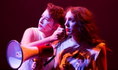 Louise Mothersole and Rebecca Biscuit in Evita Too at Soho theatre.