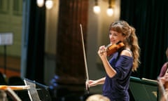 High spirits … Nicola Benedetti enjoys Korngold’s Violin Concerto at Cheltenham festival.