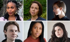 Dylan Thomas prize shortlist of authors: top L-R Akwaeke Emezi, Dima Alzayat, Catherine Lacey. Bottom L-R Rye Curtis, Raven Leilani, Kate Elizabeth Russell.