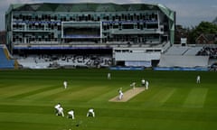 Play takes place in front of the pavilion at Headingley