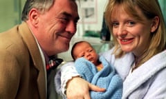 Tracy Brabin as Tricia Armstrong in Coronation Street, with William Tarmey as Jack Duckworth.